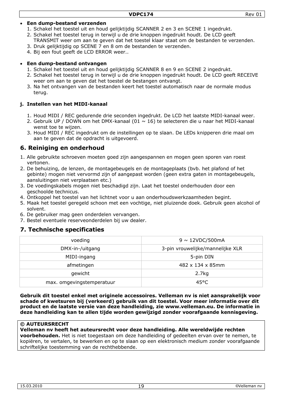 Velleman VDPC174 User Manual | Page 19 / 47