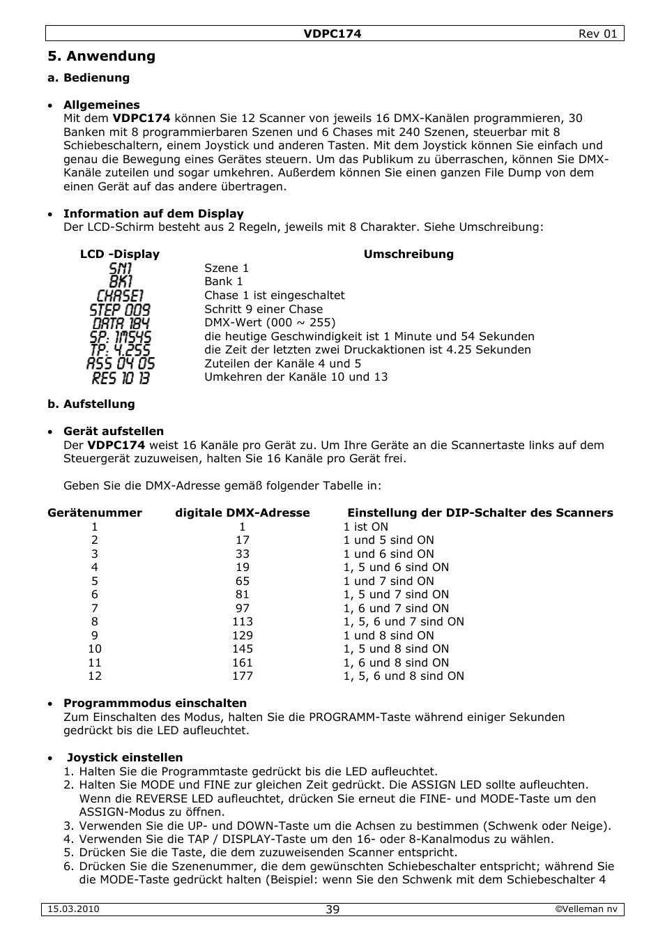 Velleman VDPC174 User Manual | Page 39 / 47