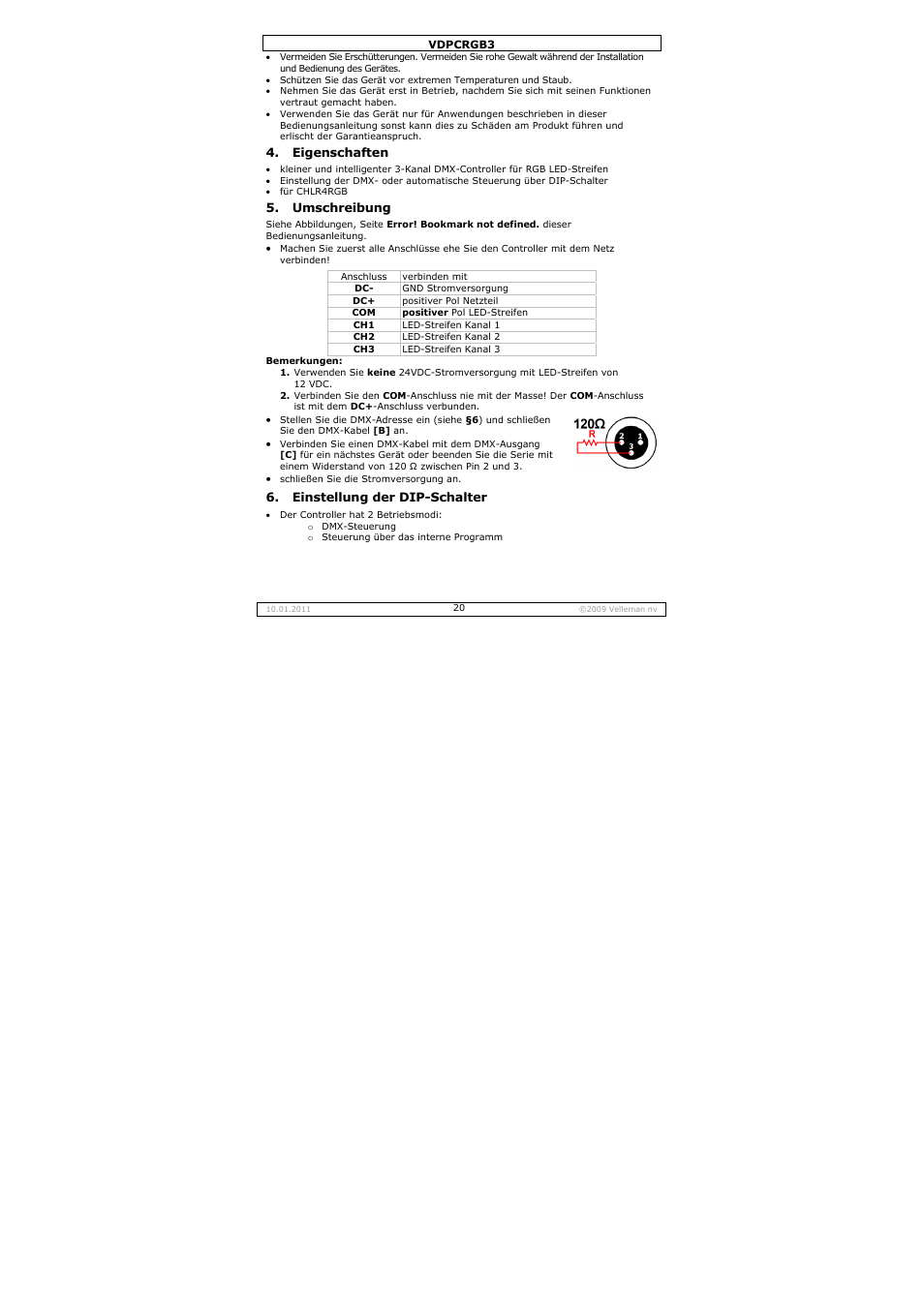 Velleman VDPCRGB3 User Manual | Page 20 / 26