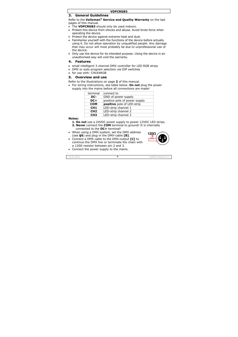 Velleman VDPCRGB3 User Manual | Page 4 / 26
