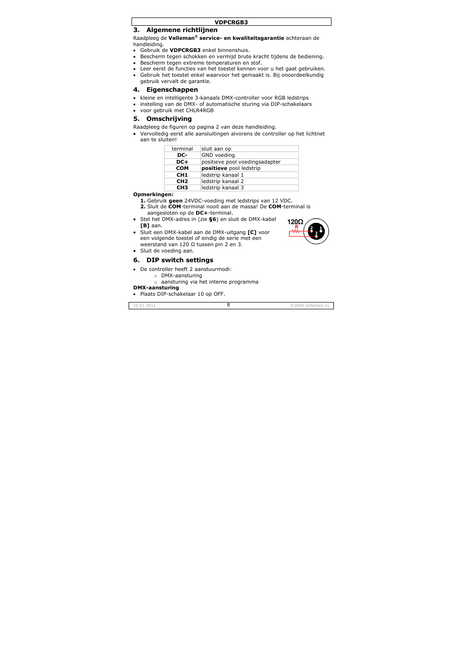 Velleman VDPCRGB3 User Manual | Page 8 / 26