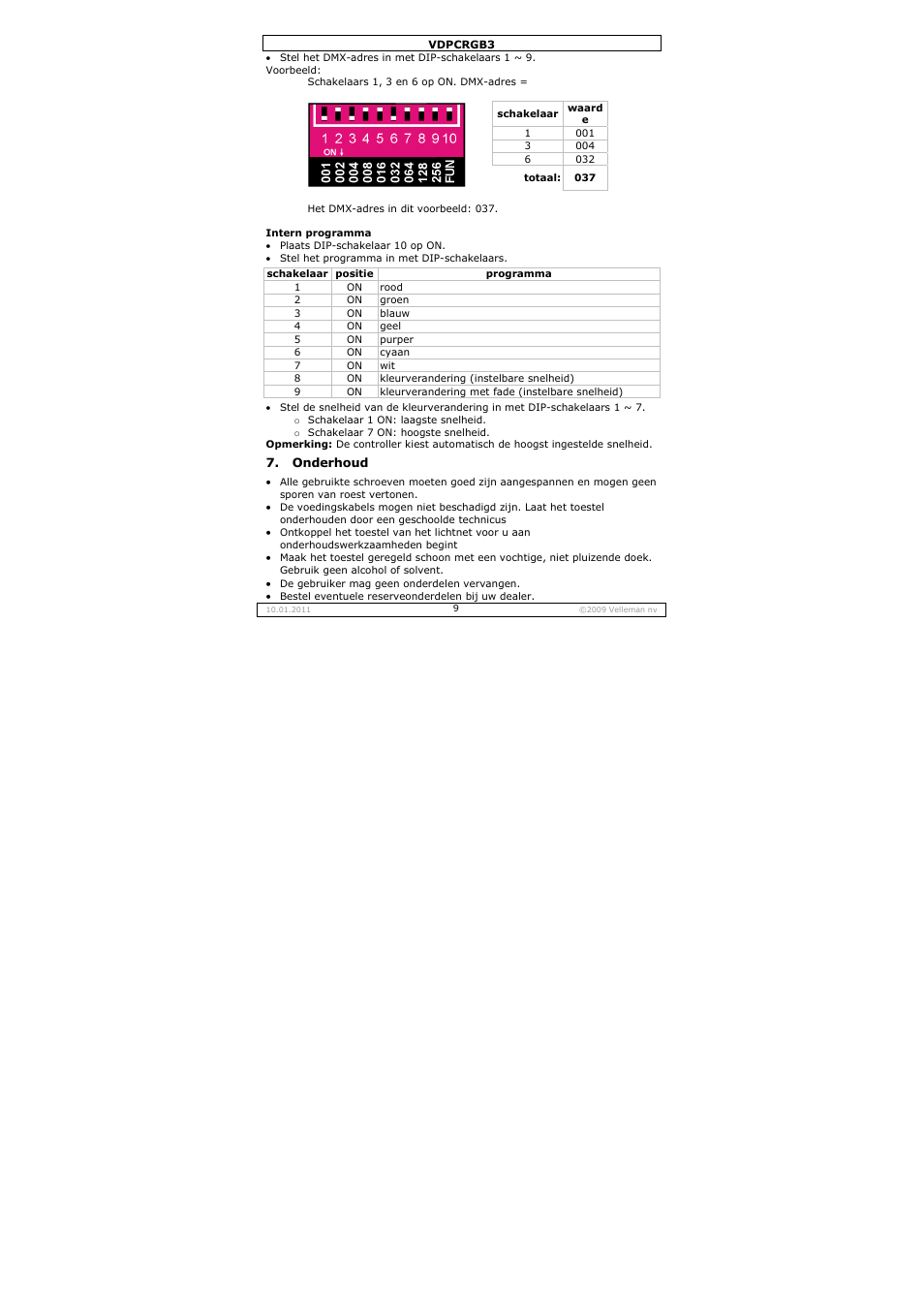 Velleman VDPCRGB3 User Manual | Page 9 / 26