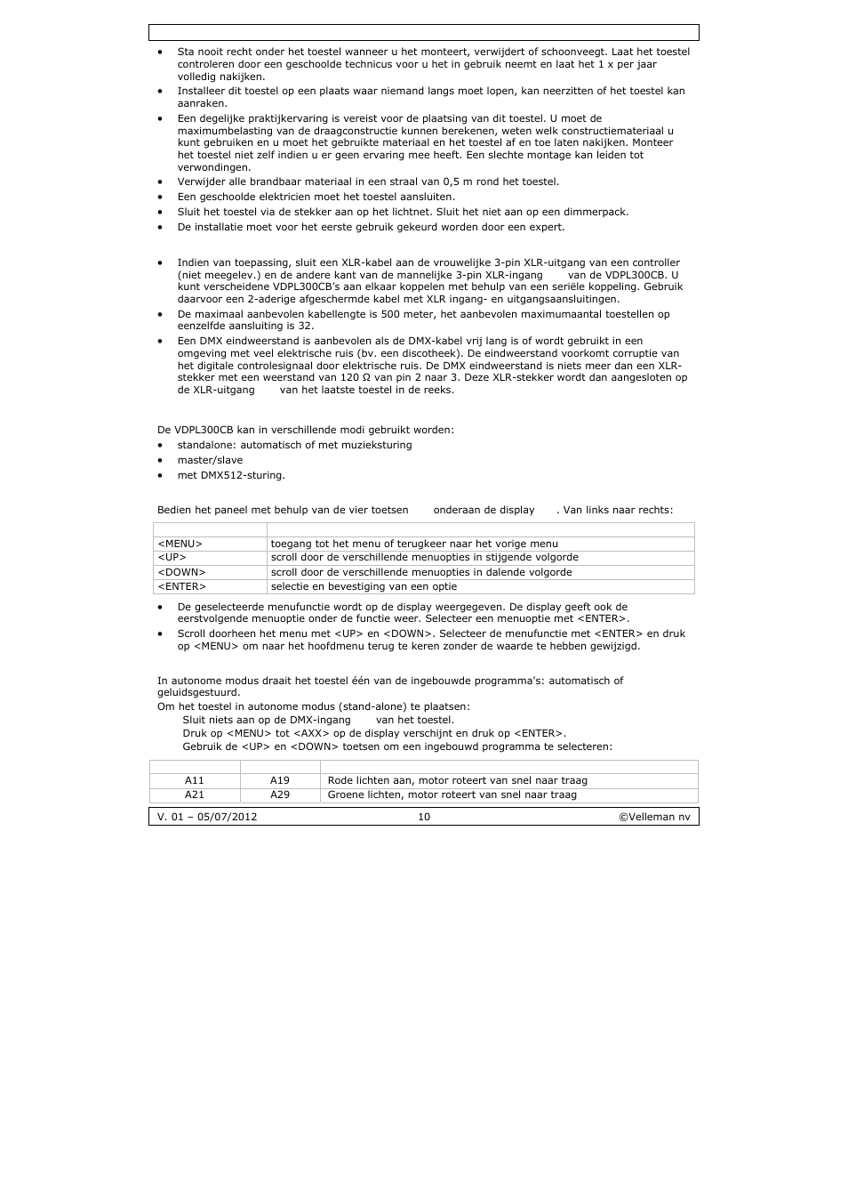 Velleman VDPL300CB User Manual | Page 10 / 29
