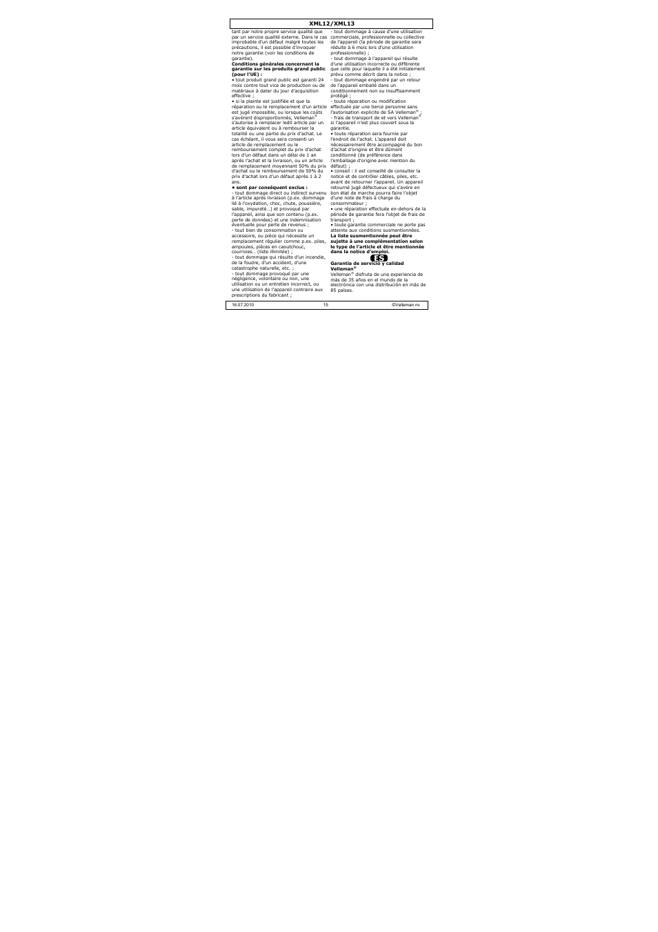 Velleman XML13 User Manual | Page 15 / 17