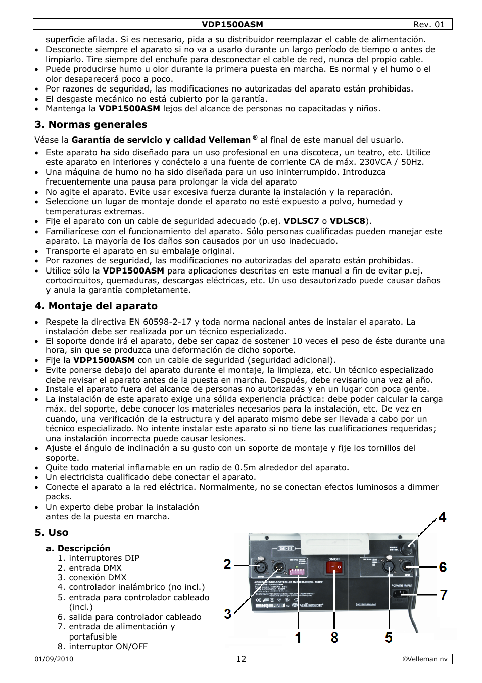 Velleman VDP1500ASM User Manual | Page 12 / 20