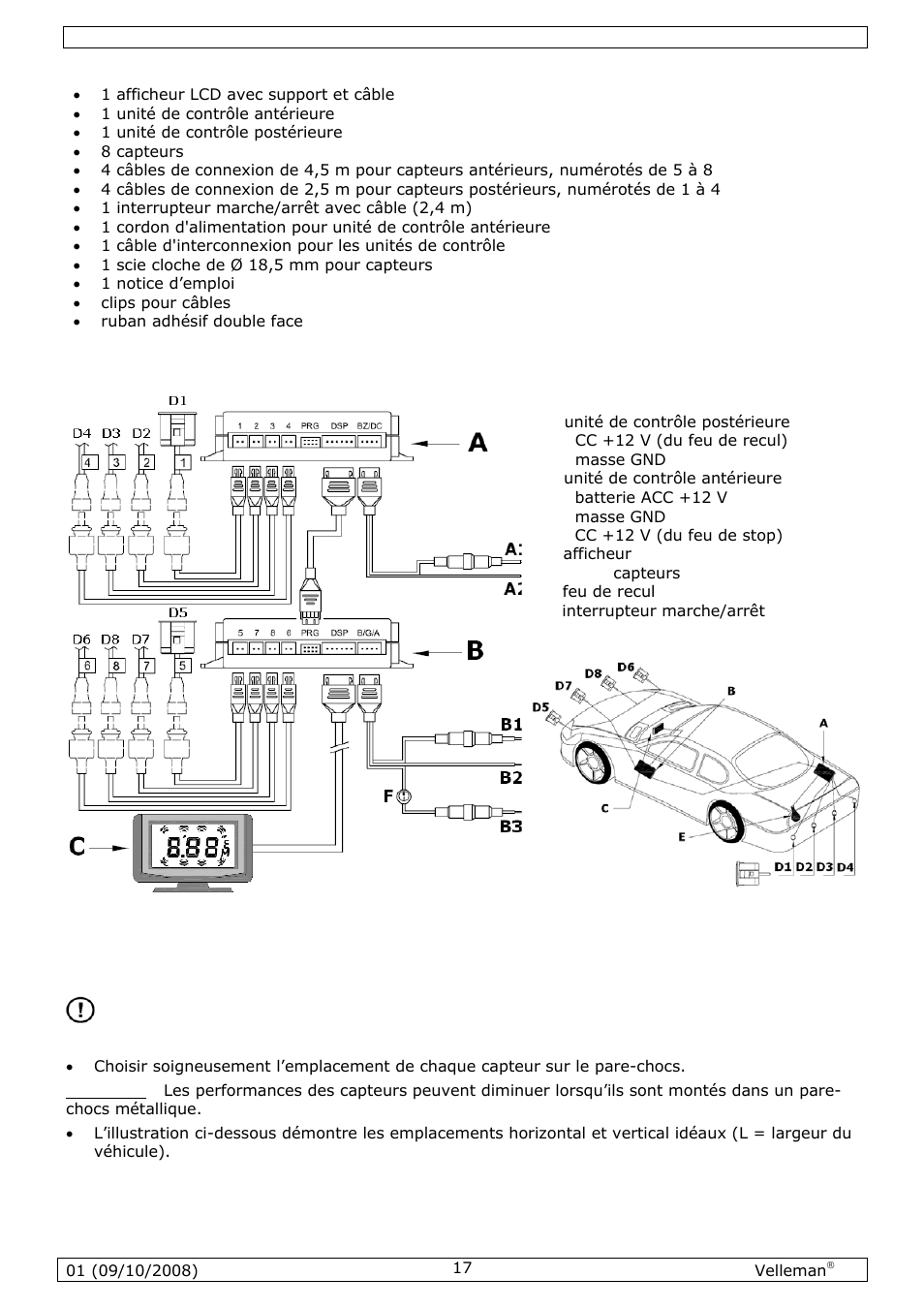 Schéma de connexion, Installation | Velleman SPBS8 User Manual | Page 17 / 36