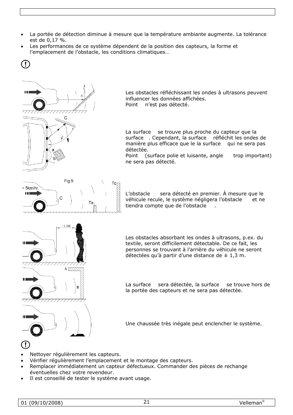 Quelques points à considérer | Velleman SPBS8 User Manual | Page 21 / 36