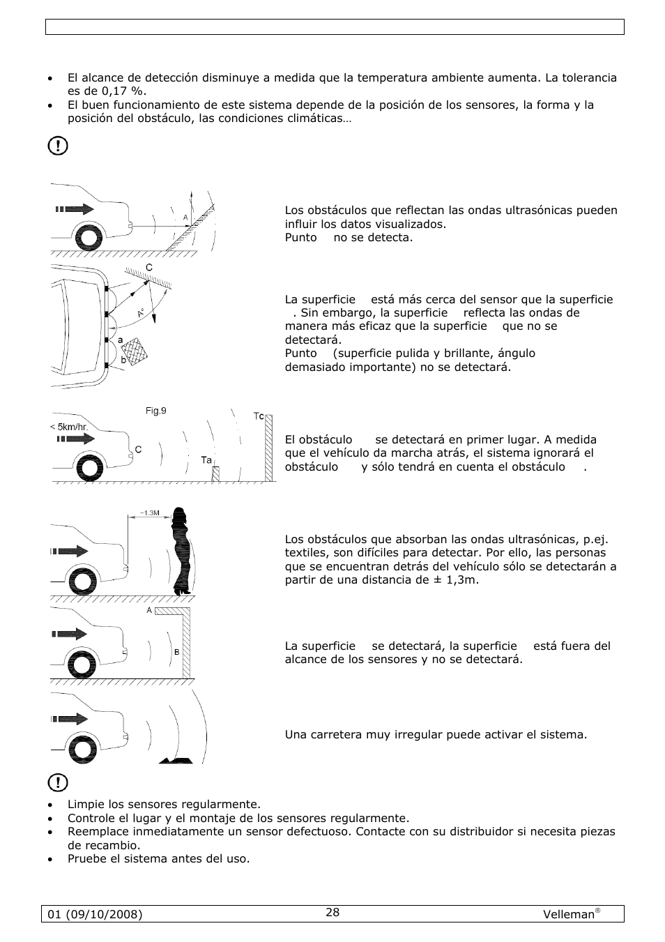 Algunos puntos importantes | Velleman SPBS8 User Manual | Page 28 / 36