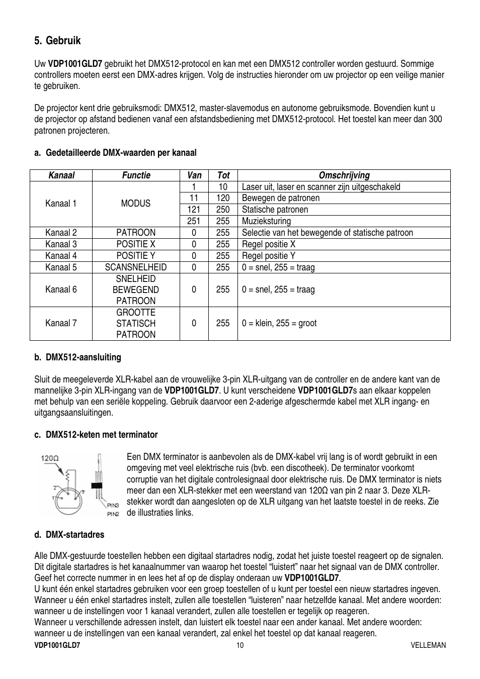 Velleman VDP1001GLD7 User Manual | Page 10 / 26