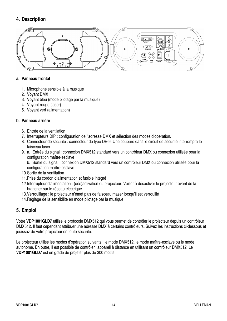 Velleman VDP1001GLD7 User Manual | Page 14 / 26