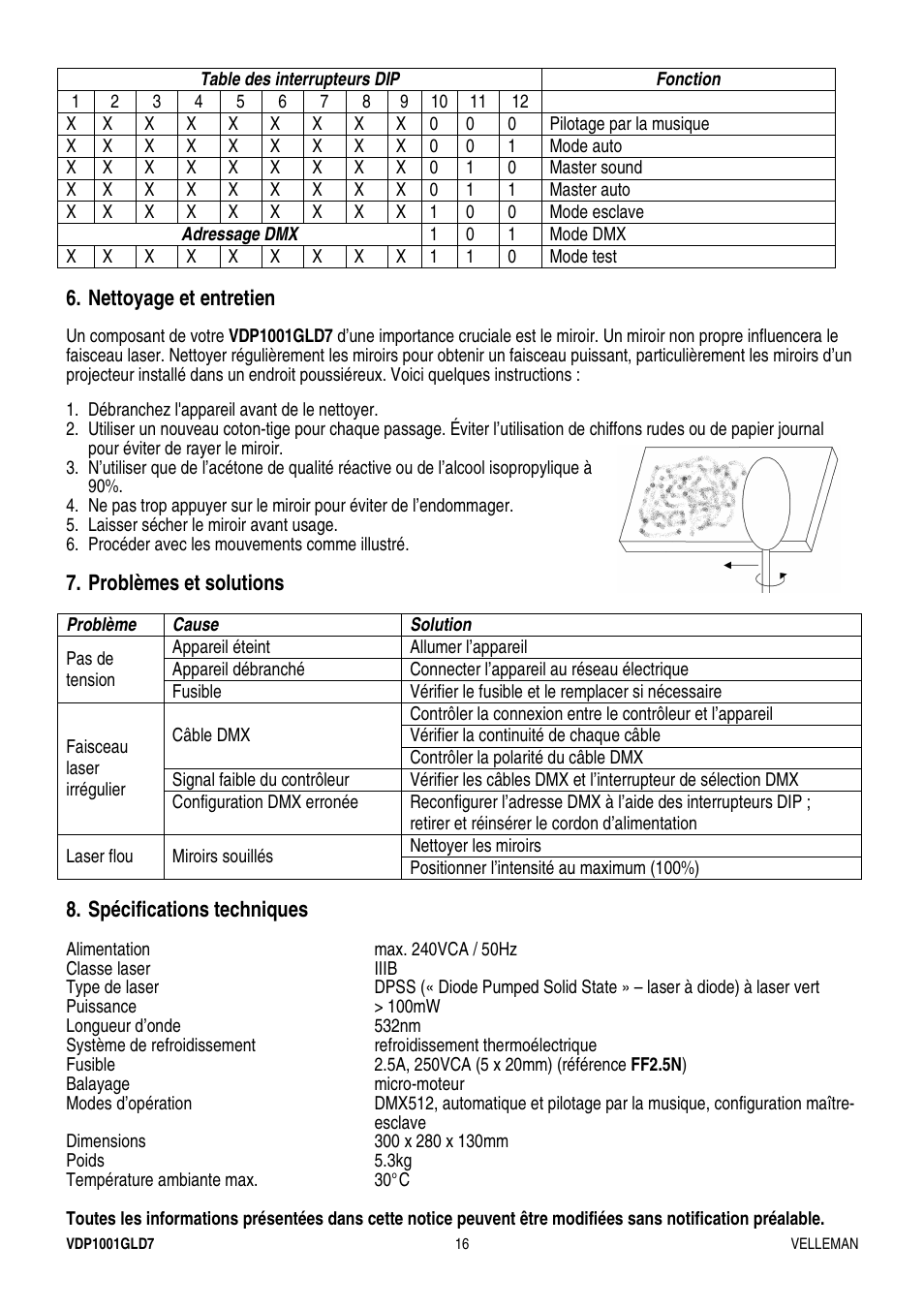 Velleman VDP1001GLD7 User Manual | Page 16 / 26