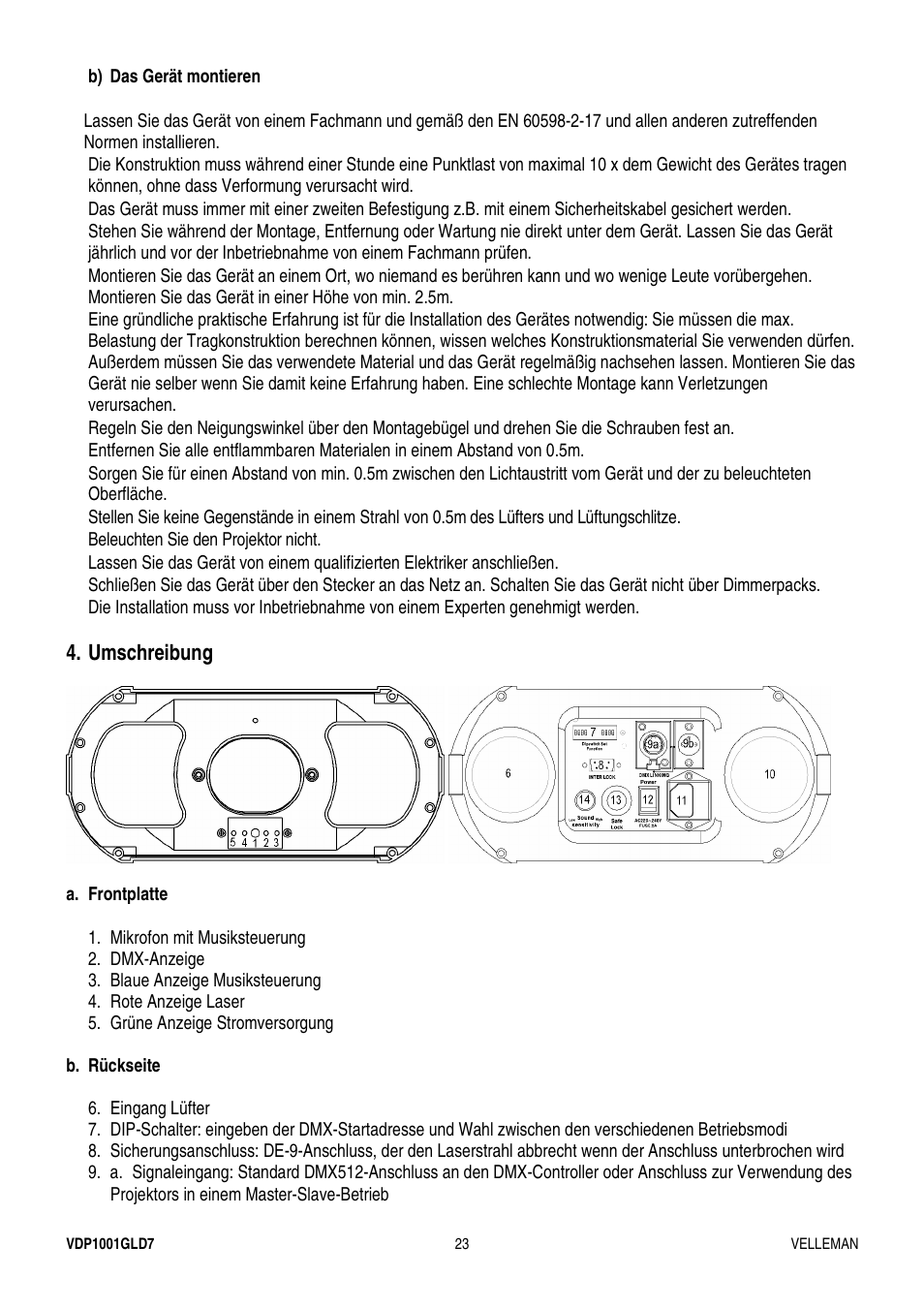 Velleman VDP1001GLD7 User Manual | Page 23 / 26