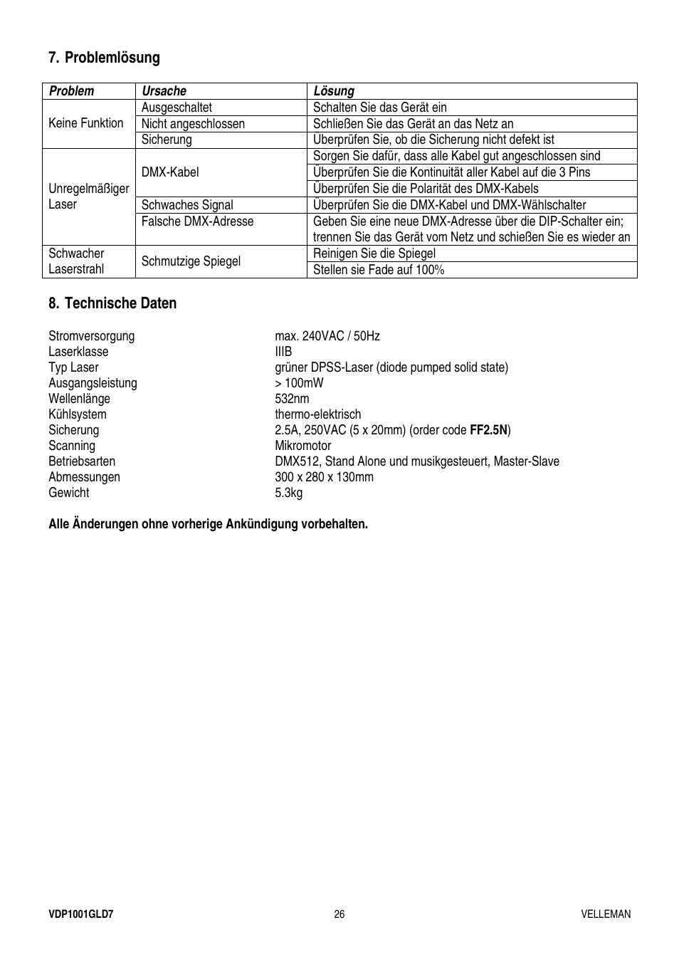 Velleman VDP1001GLD7 User Manual | Page 26 / 26