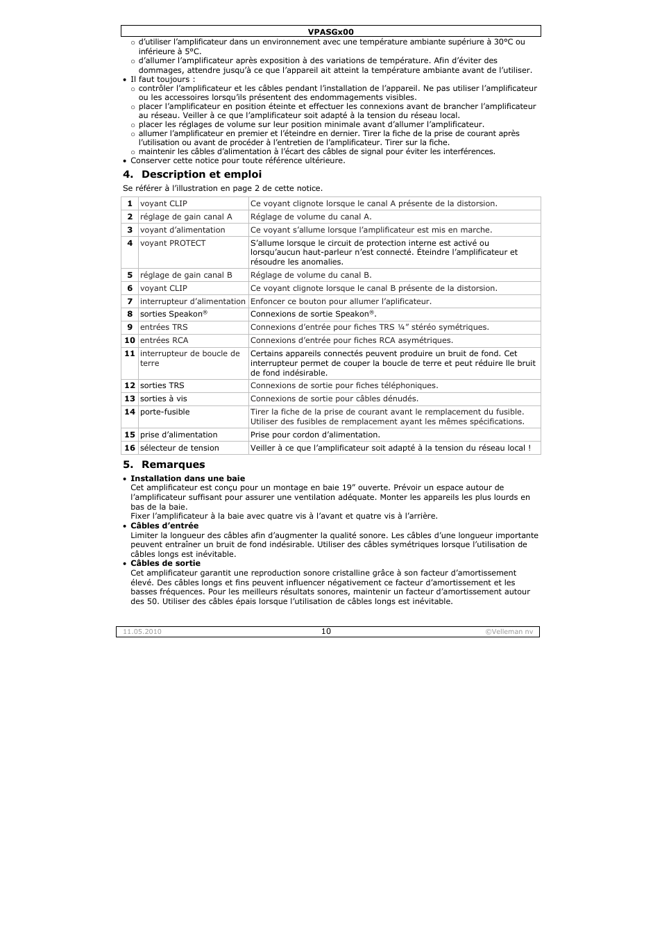 Velleman VPASG100 User Manual | Page 10 / 19