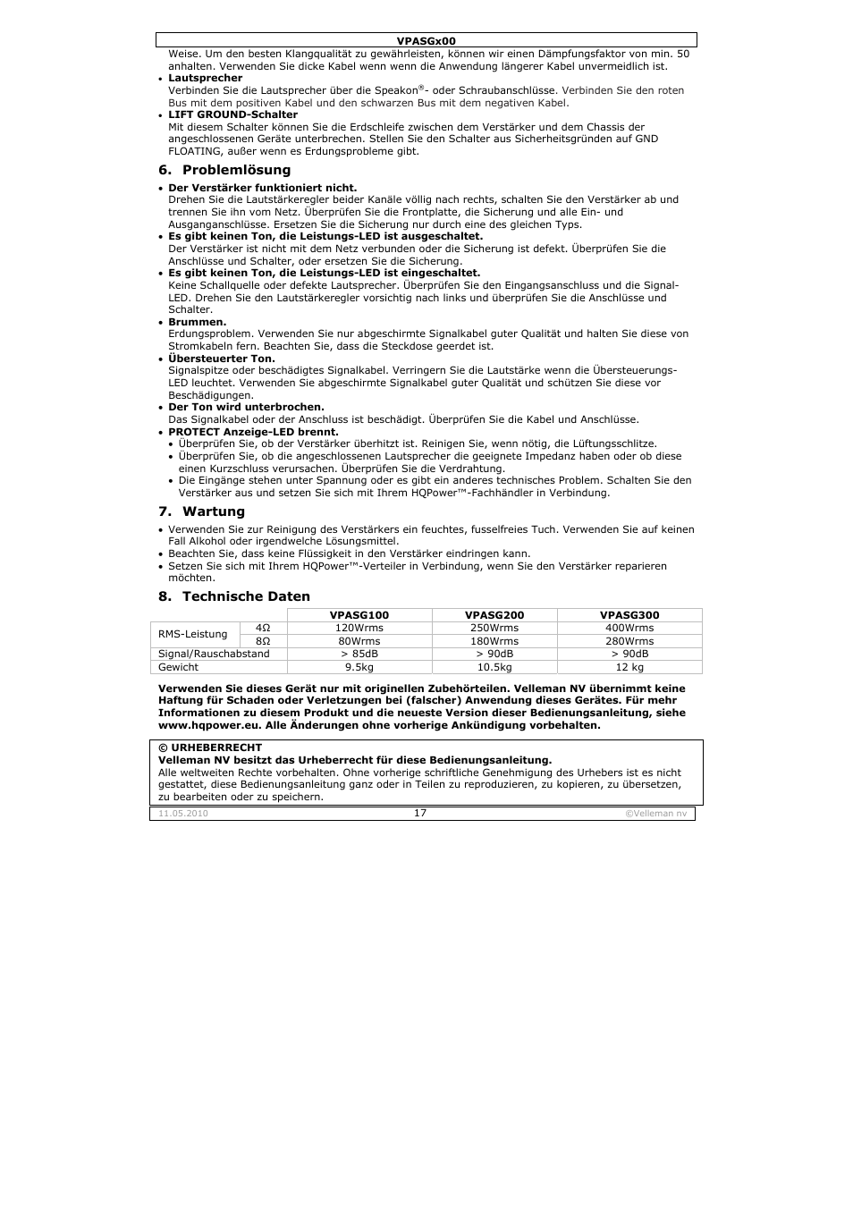 Velleman VPASG100 User Manual | Page 17 / 19