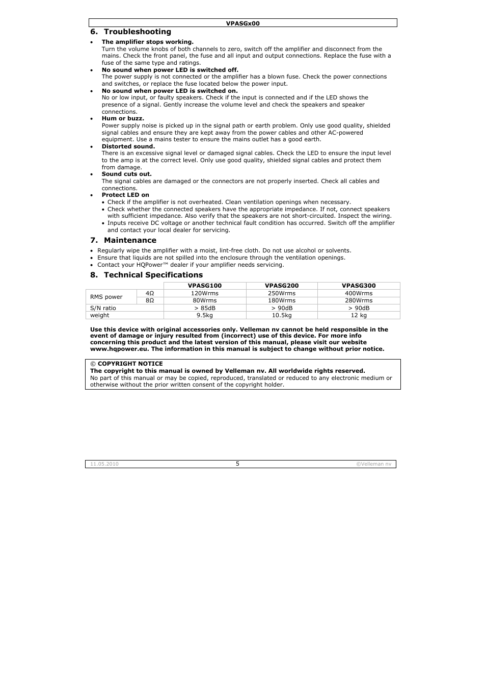 Velleman VPASG100 User Manual | Page 5 / 19
