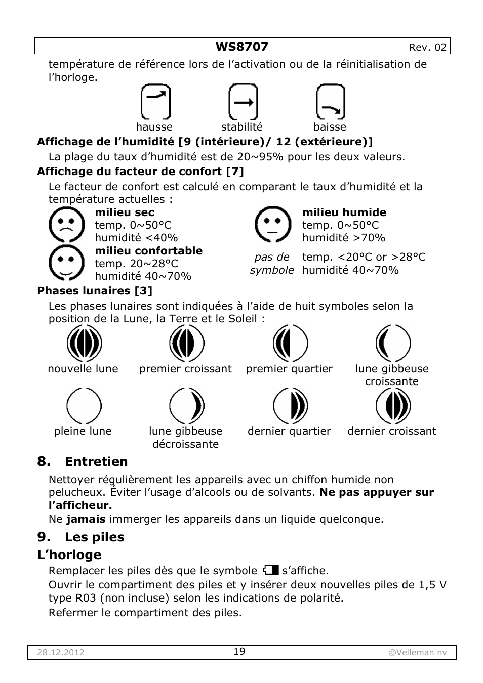 Velleman WS8707 User Manual | Page 19 / 50