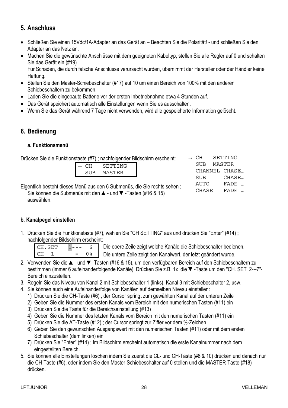 Velleman LPTJUNIOR User Manual | Page 28 / 33