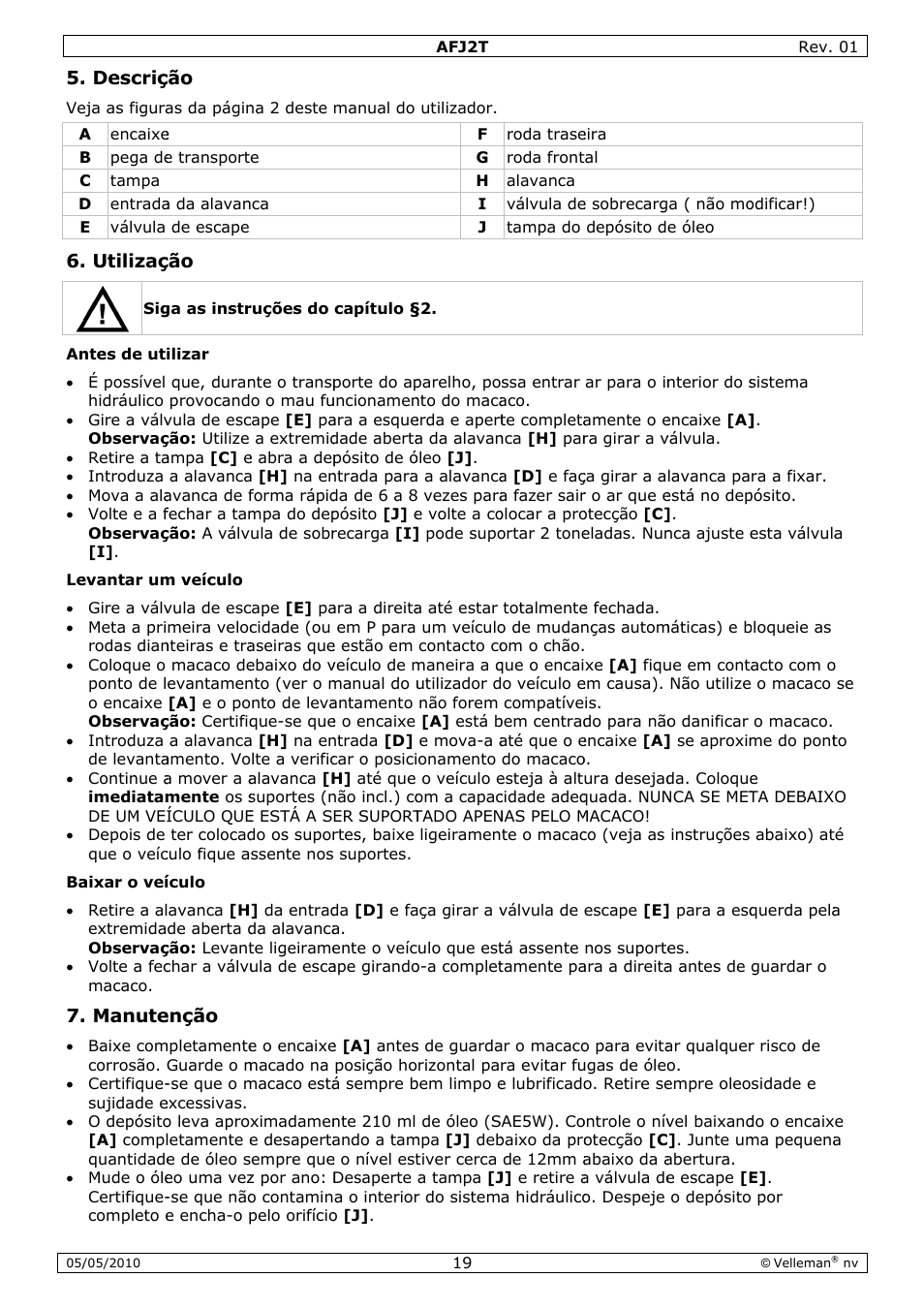 Velleman AFJ2T User Manual | Page 19 / 23