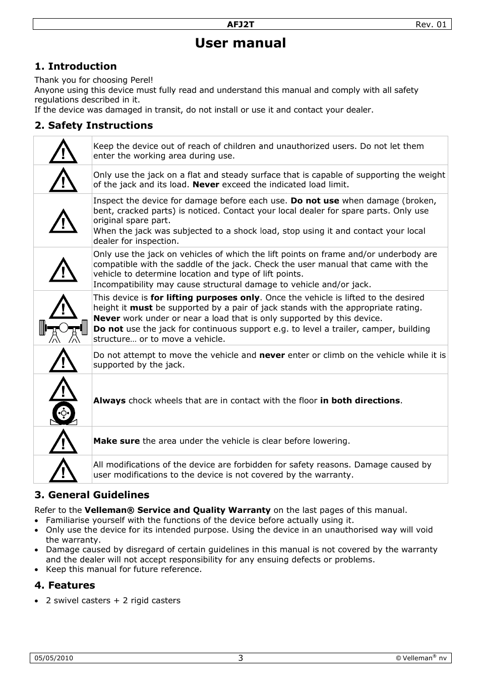 Er man, Nual | Velleman AFJ2T User Manual | Page 3 / 23