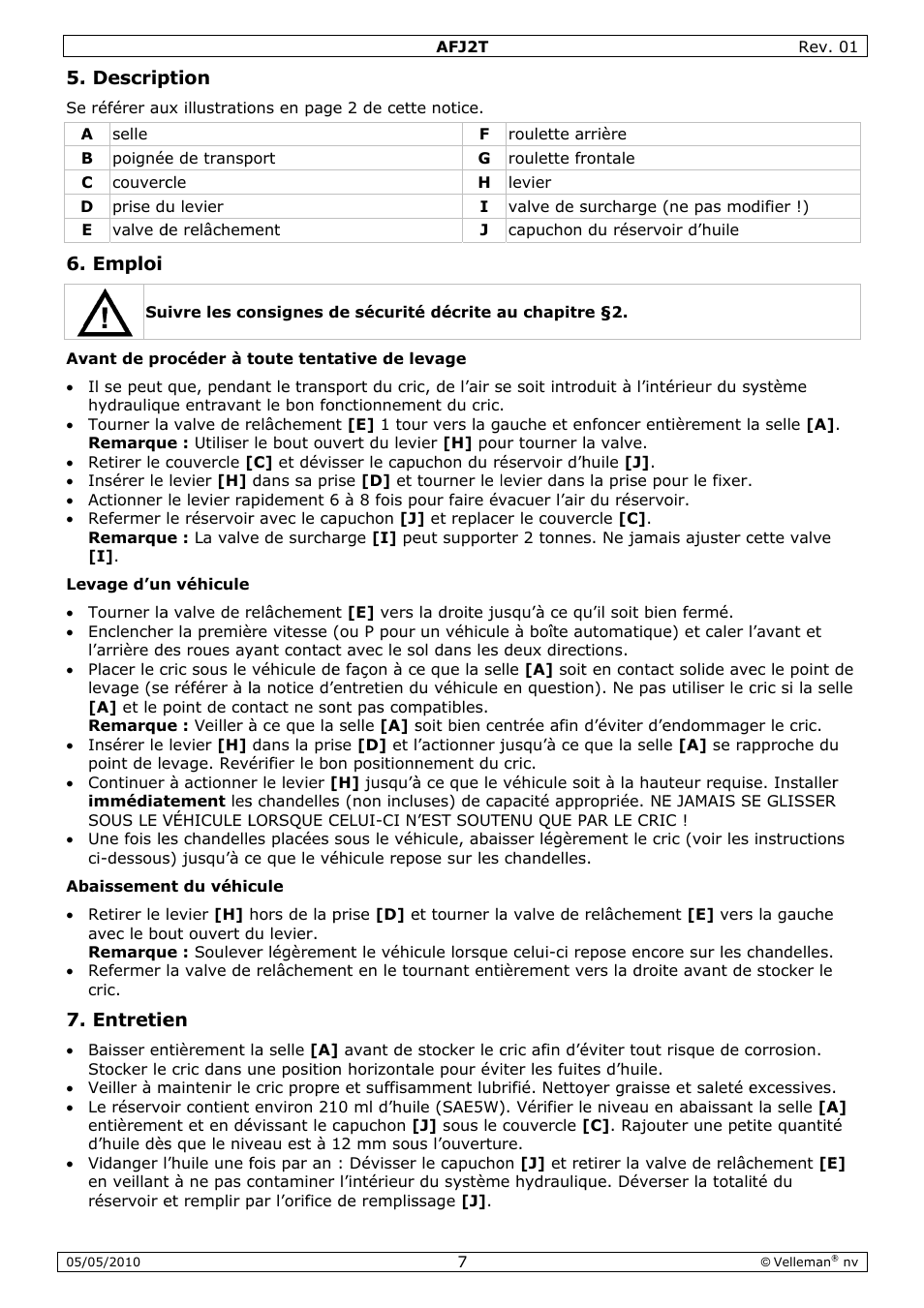 Velleman AFJ2T User Manual | Page 7 / 23