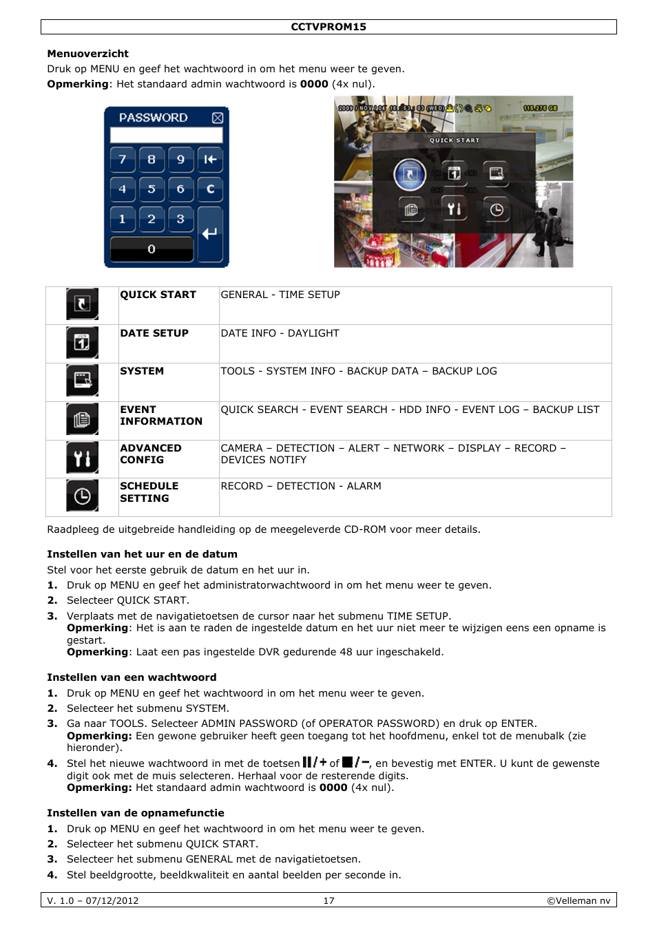 Velleman CCTVPROM15 User Manual | Page 17 / 55