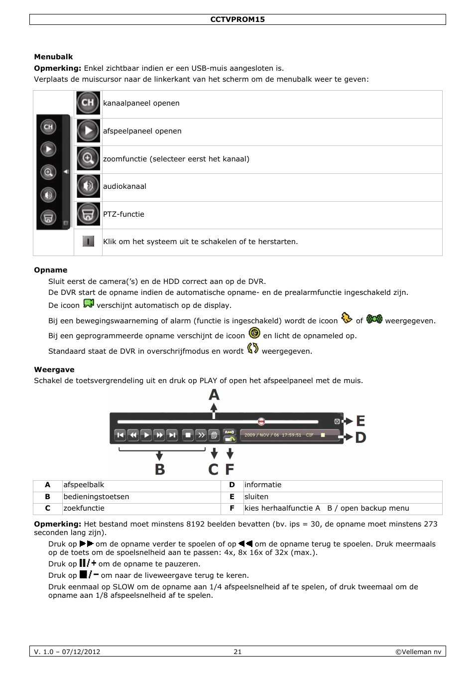 Velleman CCTVPROM15 User Manual | Page 21 / 55