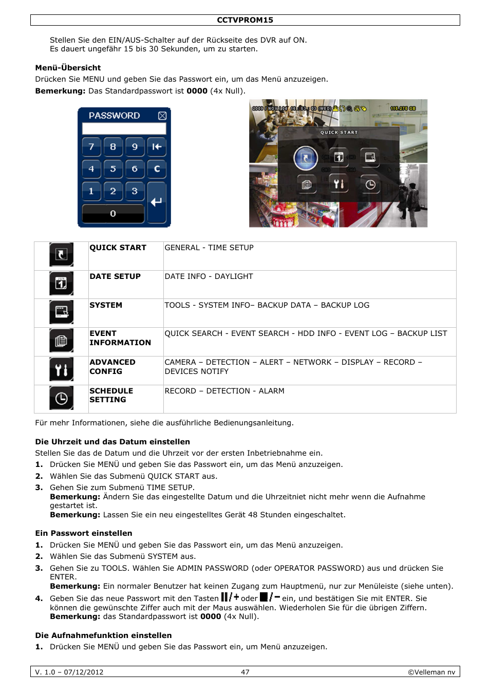 Velleman CCTVPROM15 User Manual | Page 47 / 55