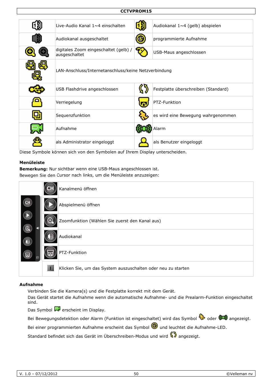 Velleman CCTVPROM15 User Manual | Page 50 / 55