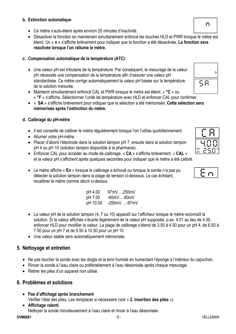 Velleman DVM8681 User Manual | Page 8 / 22