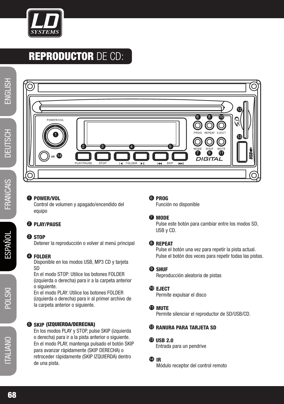 Reproductor de cd | Velleman LDRB65HS User Manual | Page 68 / 122