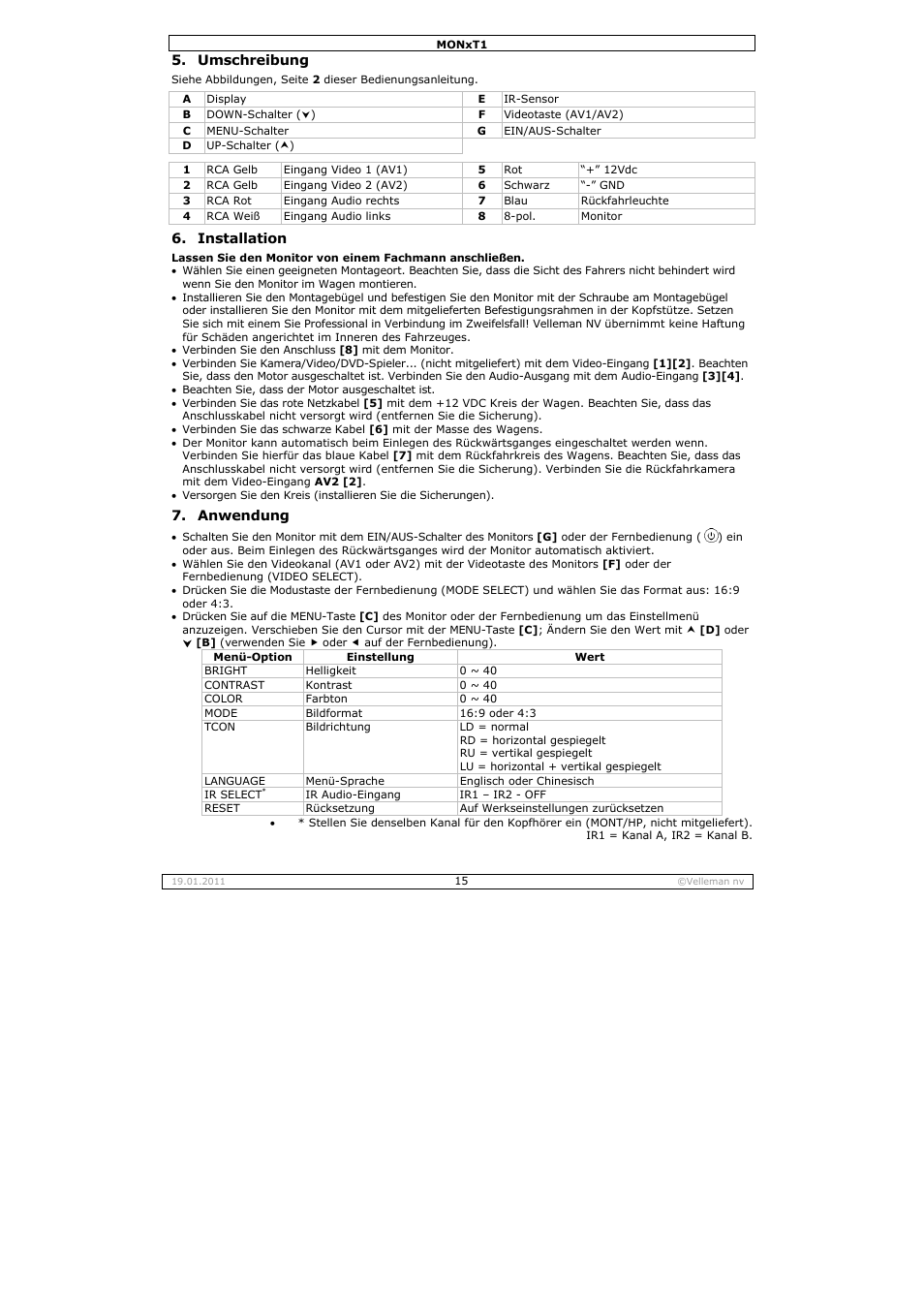 Velleman MON7T1 User Manual | Page 15 / 18