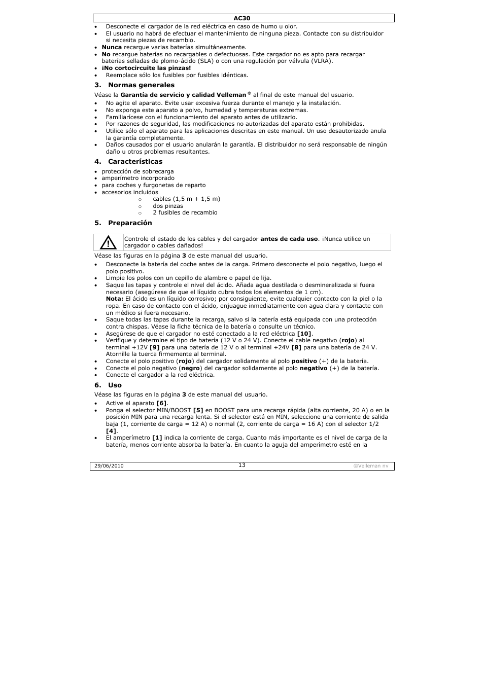 Velleman AC30 User Manual | Page 13 / 23