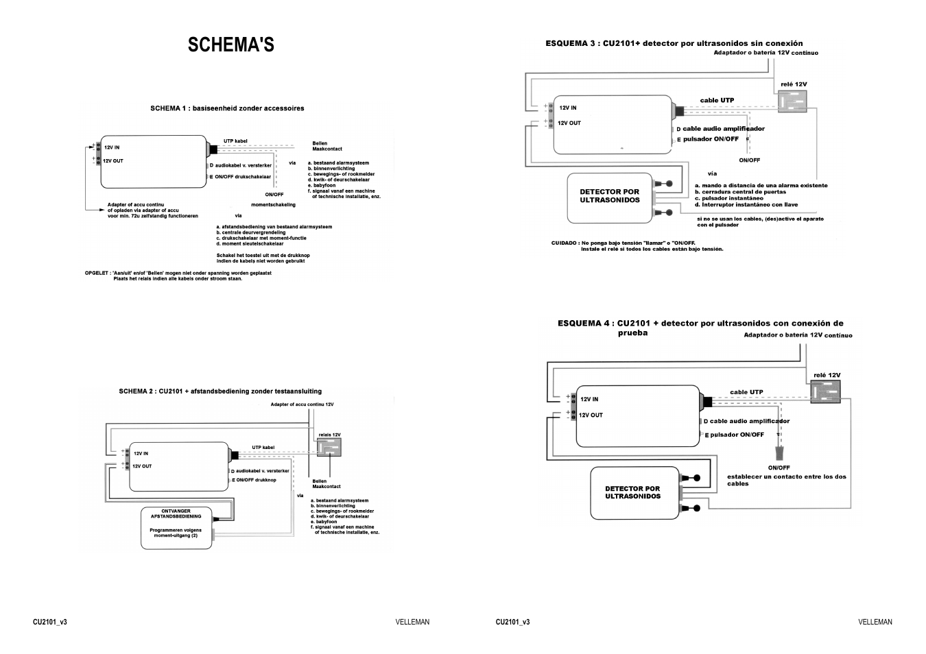 Schema's | Velleman CU2101 User Manual | Page 14 / 22
