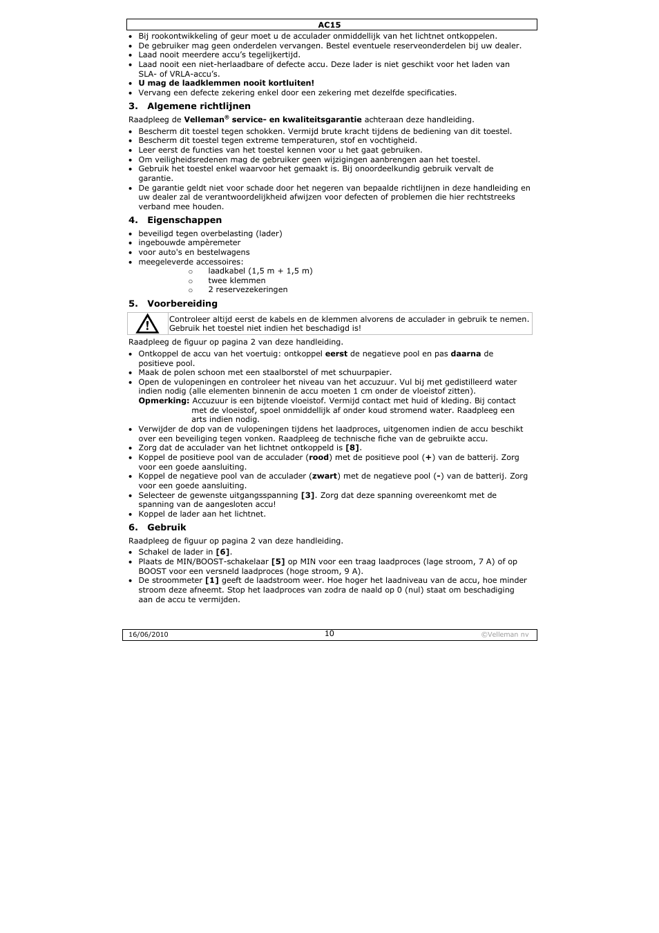 Velleman AC15 User Manual | Page 10 / 23