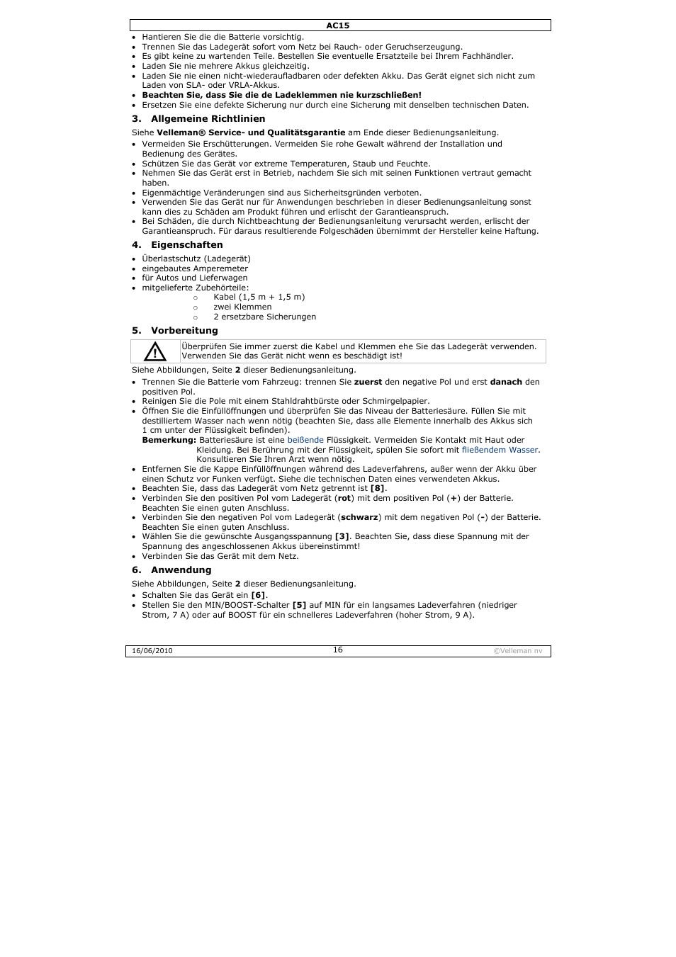 Velleman AC15 User Manual | Page 16 / 23