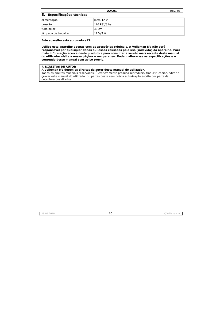 Velleman AAC01 User Manual | Page 10 / 12