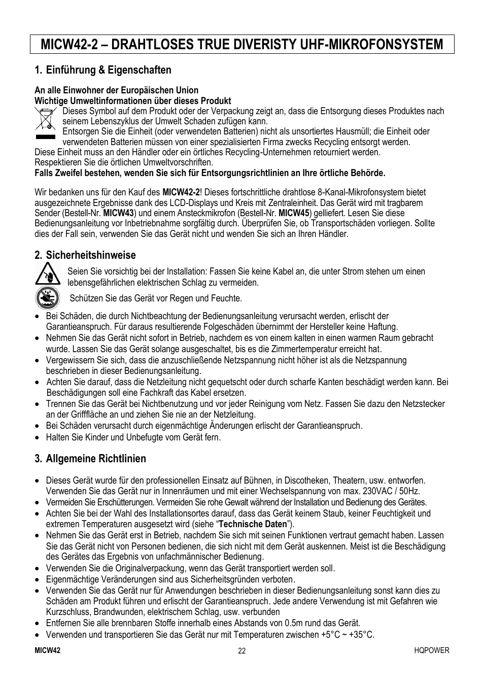 Velleman MICW42-2 User Manual | Page 22 / 30