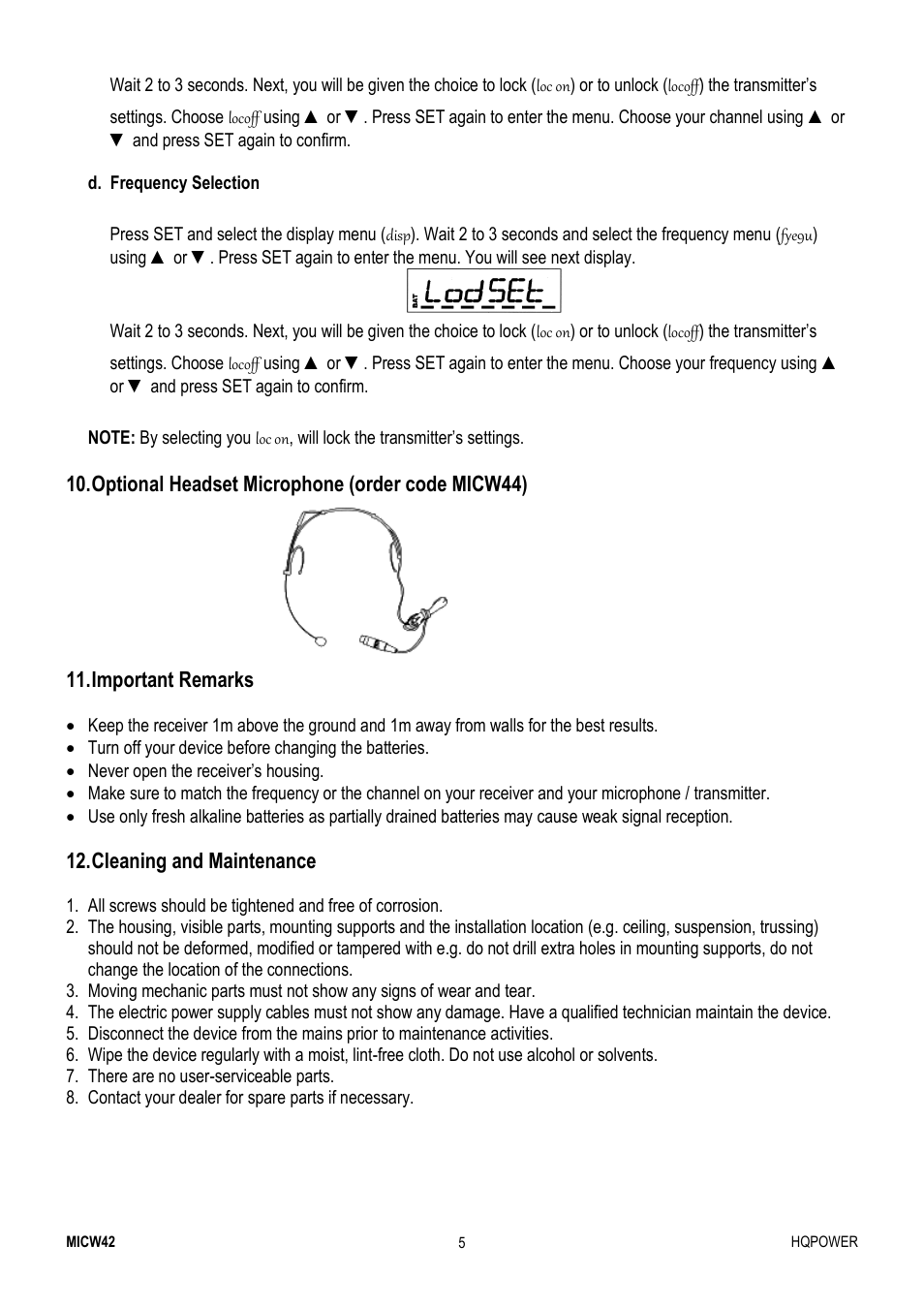 Velleman MICW42-2 User Manual | Page 5 / 30