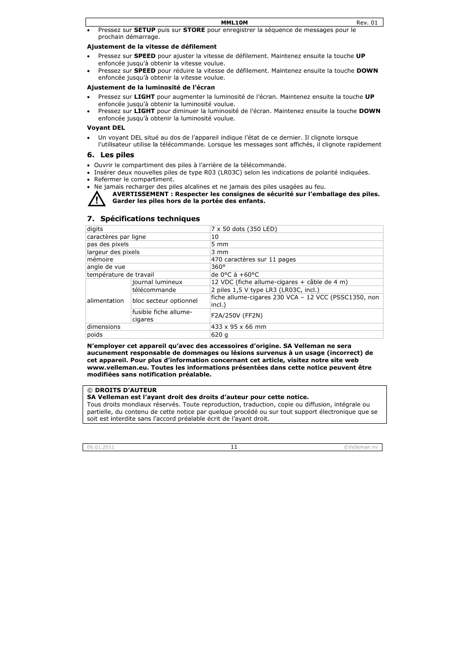 Velleman MML10M User Manual | Page 11 / 23