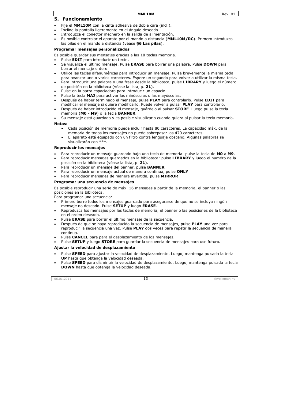 Velleman MML10M User Manual | Page 13 / 23