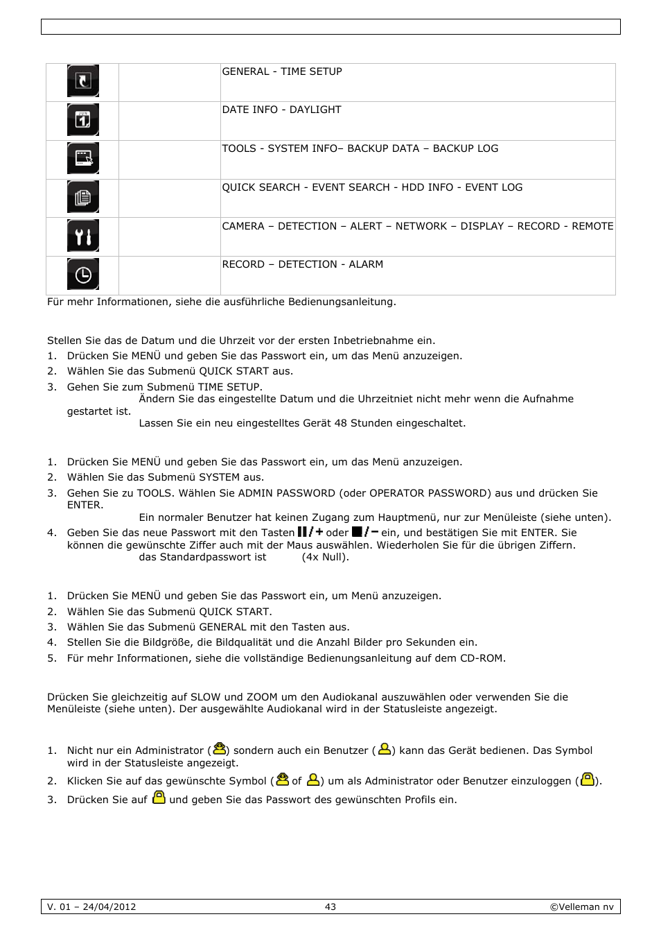 Velleman CCTVPROM14 User Manual | Page 43 / 49