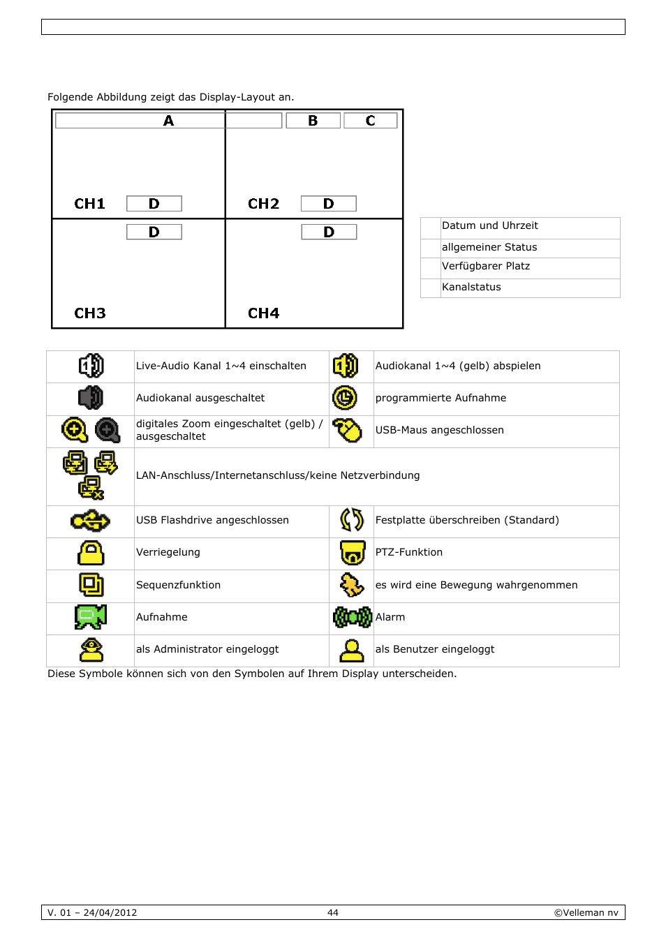 Anwendung | Velleman CCTVPROM14 User Manual | Page 44 / 49