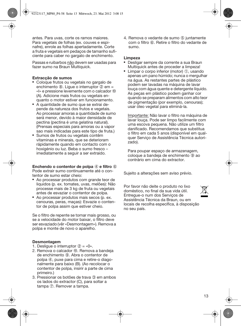 Braun Multiquick 5 MP 80 User Manual | Page 13 / 57