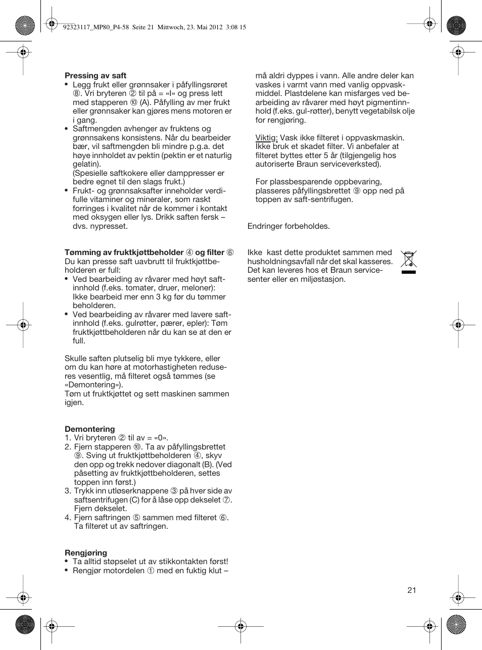 Braun Multiquick 5 MP 80 User Manual | Page 21 / 57