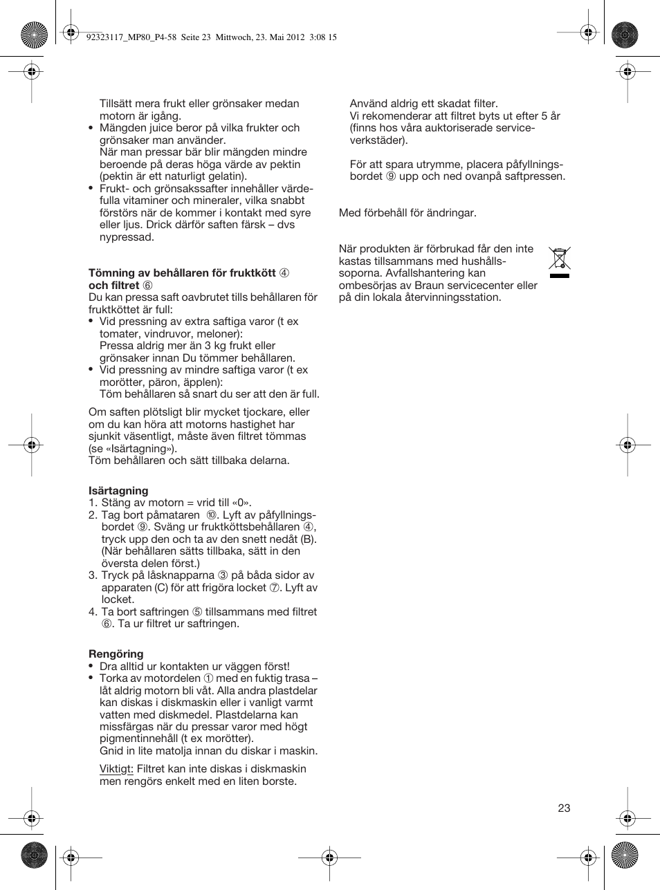 Braun Multiquick 5 MP 80 User Manual | Page 23 / 57