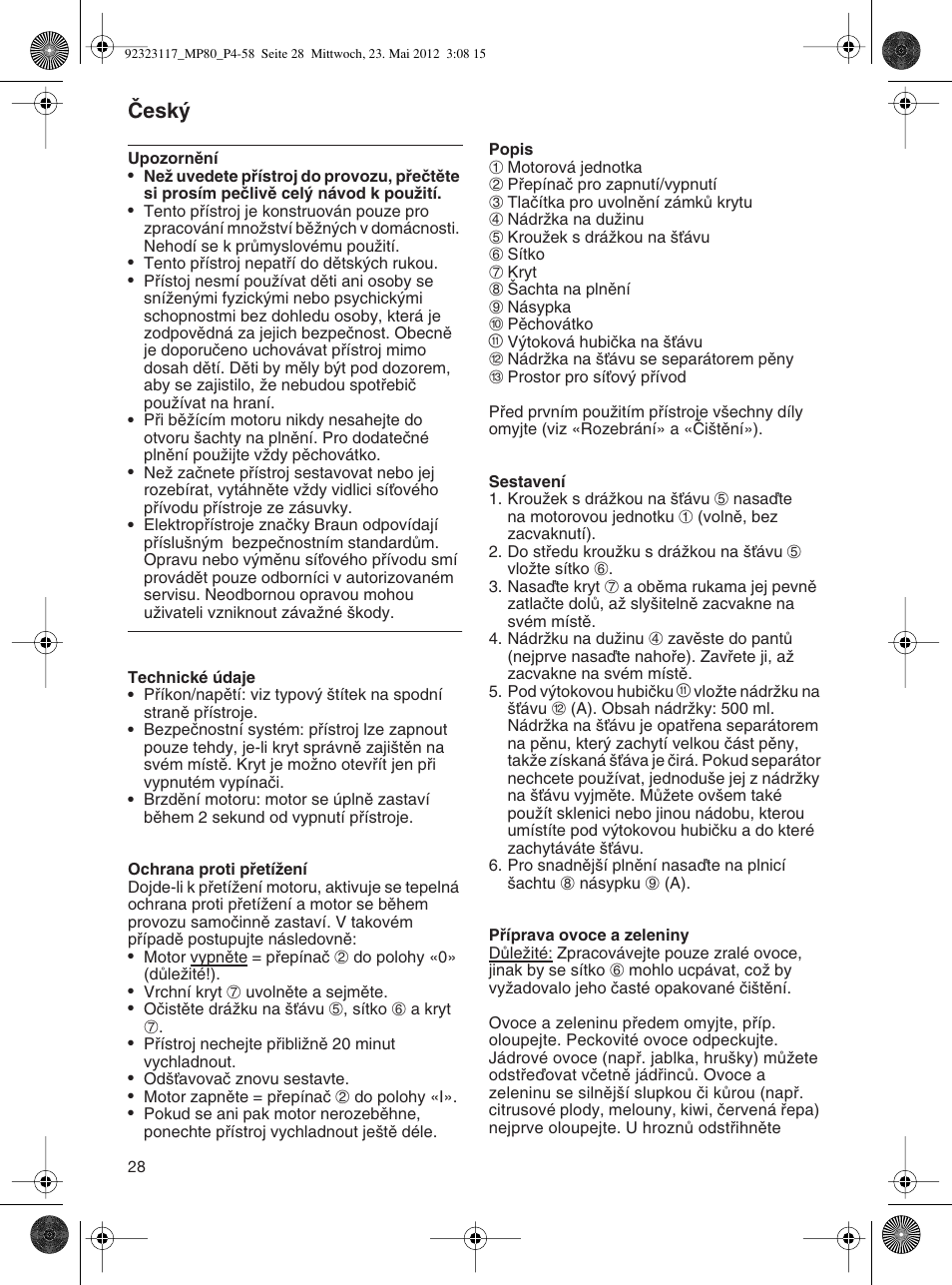 Âesk | Braun Multiquick 5 MP 80 User Manual | Page 28 / 57