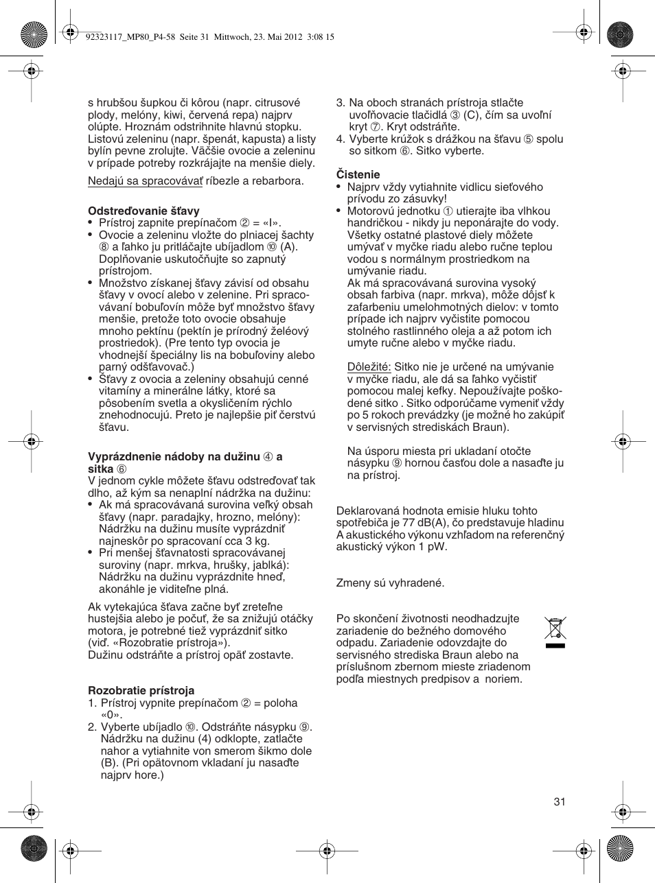 Braun Multiquick 5 MP 80 User Manual | Page 31 / 57