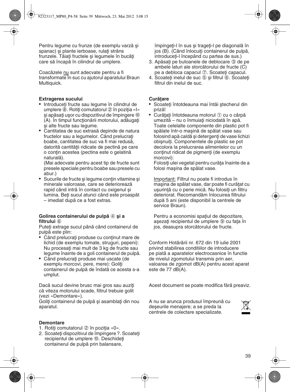 Braun Multiquick 5 MP 80 User Manual | Page 39 / 57