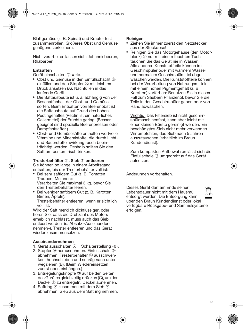 Braun Multiquick 5 MP 80 User Manual | Page 5 / 57
